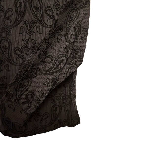 J. Campbell Black Striped Paisley Button Down Shirt Size M - Picture 6 of 10